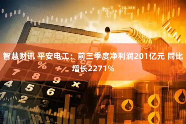 智慧财讯 平安电工：前三季度净利润201亿元 同比增长2271%